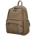 Trendy dámský koženkový kabelko-batoh Toska, tmavě béžový