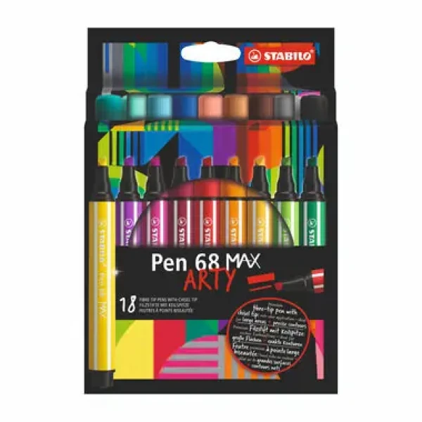 STABILO® Pen 68 MAX - ARTY - 18 ks sada - 18 různých barev (768/18-21)