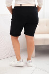Dámské bavlněné šortky Plus Size s páskem černý 3XL