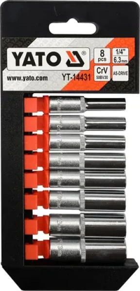 YATO YT-14431 Sada Nástrčný klíč šestihranný 1|4" / Velikost 5.5 - 13 mm / CrV 50BV30 (YT-14431)