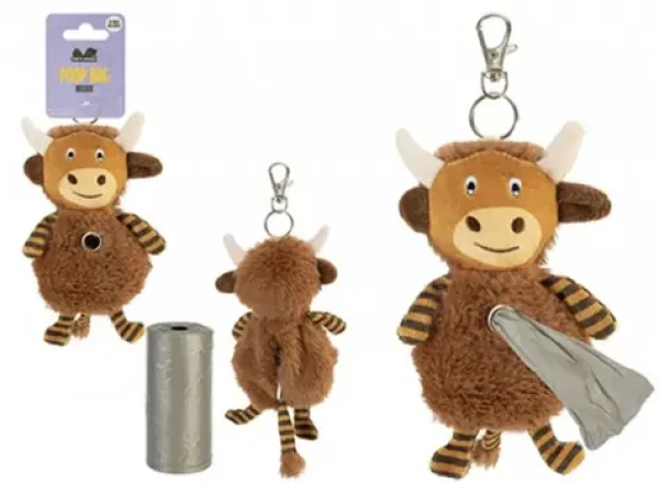 Pet Pro Highland Cow 3D Plush Poop Bag Holder with 20 Bags / Držák na sáčky (10700511)