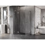 MEXEN/S - Lunar L Duo sprchový kout dveře křídlové 100 x 85, transparent, nikl kartáčovaný 834L-100L-085P-97-00