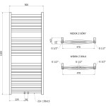 MEXEN - Zing otopný žebřík/radiátor 1200 x 500 mm, 513 W, černá W128-1200-500-00-70