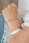 LUNICA Stříbrný náramek růžové srdíčko 0125 Ag 925; ≤0,9 g.