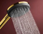 HANSGROHE - Raindance Alive Select S Set sprchové hlavice, tyče a hadice, 3 proudy, EcoSmart, leštěný vzhled zlata 24601990