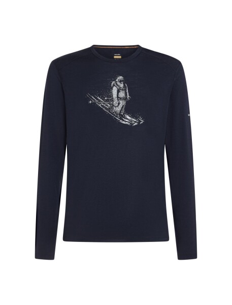 ICEBREAKER Mens Merino 200 Oasis LS Crewe SkiingYeti, Midnight Navy velikost: L