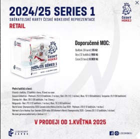 Legendary Cards Sběratelské hokejové karty Český hokej národní tým reprezentace 2024/2025 Golden Retail Hockey Box