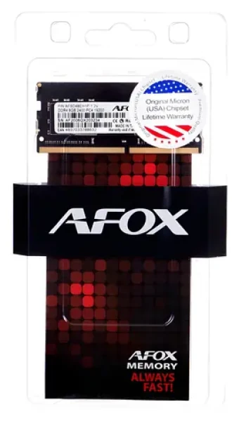 AFOX 8GB DDR4 2400 MHz / Paměť / SO-DIMM / CL17 / 1,2V / Non-ECC (AFSD48EH1P)