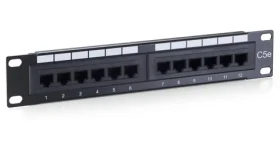 Equip černý / Patch panel / 10" / 12x RJ45 / Cat5e / 1U (208015)