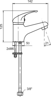 NOVASERVIS - Baterie na studenou vodu lékařská páka Metalia 55 chrom 55005/1L,0
