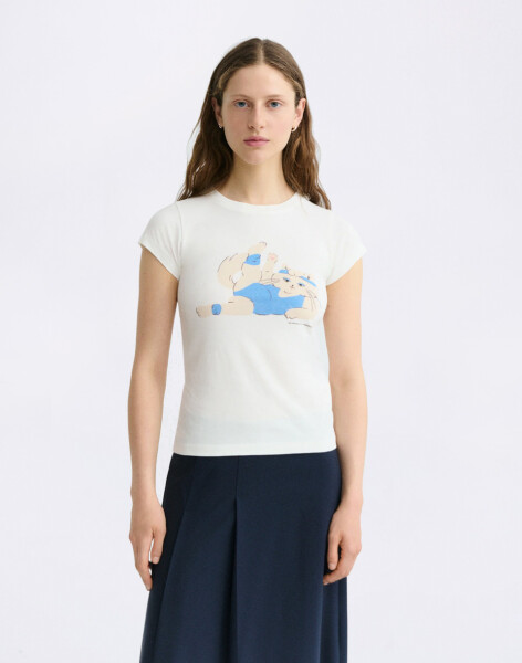Tričko Thinking MU Meowrobics Mirna Tee WHITE