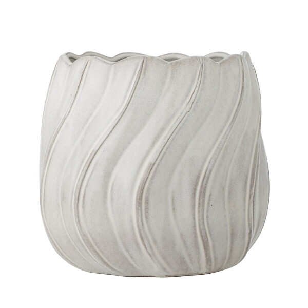 Bloomingville Obal na květiny Isidora White, bílá barva, keramika