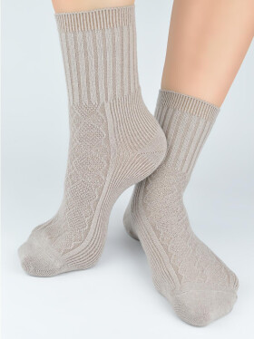 Ponožky Noviti SB142 Wool Jacquard 36-42 světle hnědá 36-42