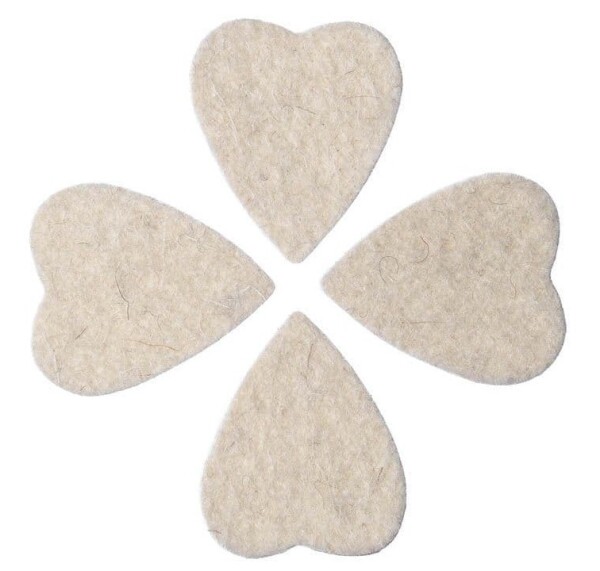 Timber Tones Felt Tones Heart Natural Wool Felt 4-Pack