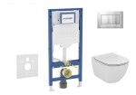 GEBERIT - Duofix Set předstěnové instalace, klozetu Tesi a sedátka softclose, tlačítko Sigma30, matný chrom/chrom SANI11CD2138