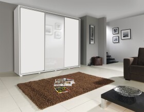 FRONTI Šatní skříň SILVER 255 bílá / zrcadlo 7429