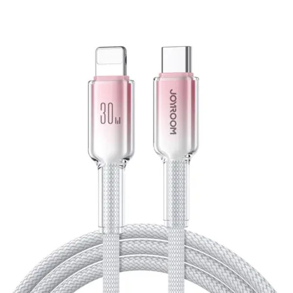 Joyroom S-A42 Crystal-Clear Series Nabíjecí kabel USB-C (M) - Lightning (M) 30W 1.2m bílá (6956116728120)
