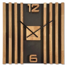 DumDekorace Dřevěné lamelové nástěnné hodiny 60cm
