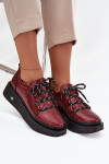 Kožené Lakované Dámské Mokasíny Na Platformě Artiker 57C2046 Bordó 39