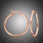 Ocelové náušnice Noema Rose Gold - kruhy, chirurgická ocel,průměr 6 cm, Zlatá 6 cm