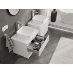 MEXEN/S - Orio koupelnová skříňka pod umyvadlo 60 cm s deskou, 2 zásuvky, bílá lesk 91A10-06047-2-BFFC00