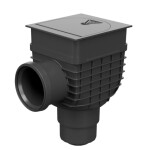 Gaiger lapač splavenin se zadním přítokem DN 110 spodní odtok DN 110/125 pro dešťové potrubí 75-125 mm