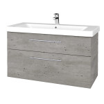 Dřevojas - Umyvadlová skříňka Q MAX SZZ2 105 - D01 Beton / Úchytka T02 / D01 Beton 331641B