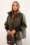 Dámská prošívaná bunda 5705 khaki - Kesi UNI