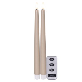 Star trading 2x LED dlouhá svíčka FLAMME s dálkovým ovládání, 28,5cm, béžová