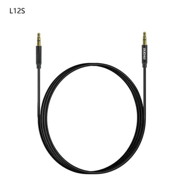 Dudao L12S AUX audio kabel / mini jack 3,5 mm / 1m / 3 pólový stereo / černá (199972)