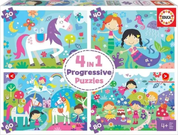 EDUCA Puzzle Kouzelní přátelé 4v1