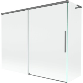 MEXEN/S - Rox L vanová zástěna 2-křídlová posuvná 190 + 90 x 150, transparent, grafit metal 8C9L-190-090-95-00