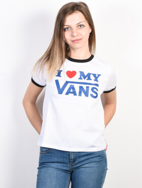 Vans LOVE RINGER white/black dámské tričko krátkým rukávem