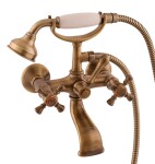 RAV Slezák - MORAVA RETRO - Vanový set s baterií, Stará mosaz (Bronz) MK359.5/2SM MK359.5/2SM