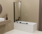 POLYSAN - ROLLS BLACK vanová zástěna 1400x1500, čiré sklo BS-R140B