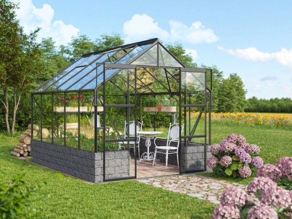 Skleník ze skla Vitavia Cassandra 8300, tl. skla 3 mm (černý)