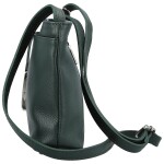 Módní dámská kožená crossbody kabelka Ofelie, tmavě zelená