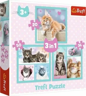 Trefl - Puzzle - Sladká koťátka 3v1