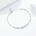Stříbrný náramek Triple Infinity, stříbro 925/1000, nekonečno, Stříbrná 16 cm + 5 cm (prodloužení)
