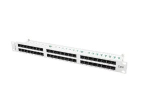 Lanberg 19" šedý / Patch panel / 48 portů / RJ-45 / Cat.6 UTP / 1U (PPU6-1048-S)