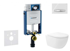 GEBERIT - Kombifix Set předstěnové instalace, klozetu Oudee Vortex a sedátka softclose, tlačítko Sigma50, chrom/alpská bílá SANI15CA3183