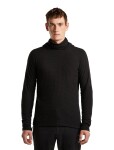 ICEBREAKER Mens Merino 400 RealFleece Grid Pulover Hood, Black (vzorek) velikost: M