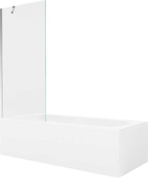 MEXEN/S - Vega obdélníková vana 150 x 70 cm s panelem + vanová zástěna 80 cm, transparent, chrom 550115070X9508000001