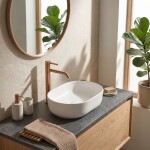 REA - Umyvadlová vysoká baterie Rivo Brush Copper REA-B9323