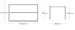 KETTLER Stolová kostra CUBIC 160x95 cm - antracit