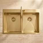 REA - Ocelový dřez Joel BRUSH GOLD bez kuchyňské baterie ZLE-06411