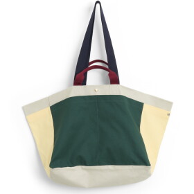 HAY Bavlněná taška Weekend Bag M Dark Green Multi, zelená barva, textil