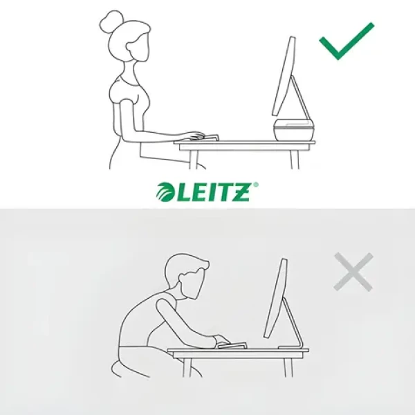 Leitz Ergo tmavě šedá / Stojan pod monitor / Výškově nastavitelný / do 27" (65040089)