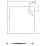 MEXEN - Flow Sprchová vanička čtvercová slim 80 x 80, bílá lesk 46S108080