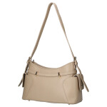 Extravagantní kožená kabelka na rameno Lina, tmavě béžová